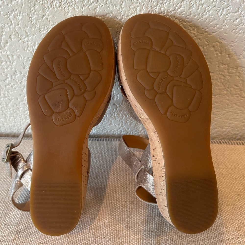 Kork-Ease Soft Gold Metallic Myrna 2.0 Platform Wedge Sandals - Picture 8 of 13